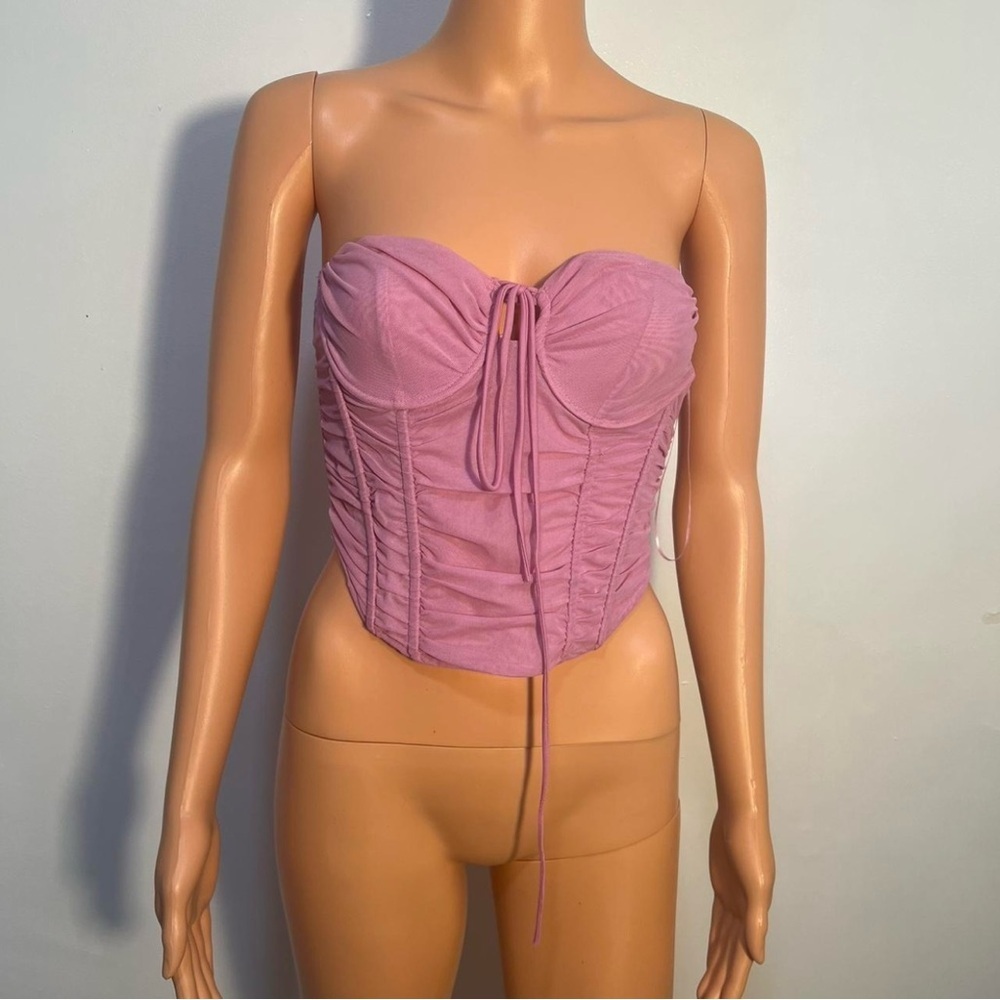 Zara Pink Mesh Detail Top